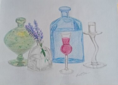 Painting titled "Nature morte avec l…" by Emilia Iftime (Mili), Original Artwork, Pencil