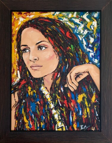 Картина под названием "Joy" - Emília Maia, Подлинное произведение искусства, Масло Установлен на Деревянная панель