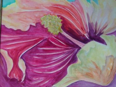 Painting titled "hibiscus" by Emilia, Original Artwork