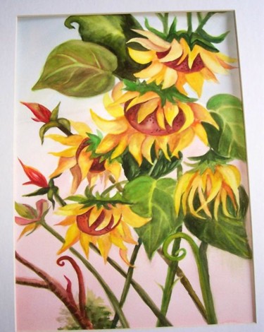 Painting titled "sunflowers3" by Emilia, Original Artwork