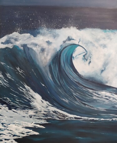 Peinture intitulée "La vague" par Emilie Teofilo, Œuvre d'art originale, Acrylique