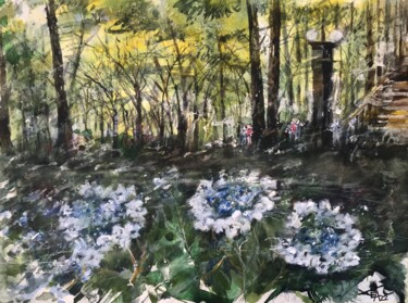 Peinture intitulée "Les fleurs du Puy d…" par Emilian Alexianu, Œuvre d'art originale, Aquarelle