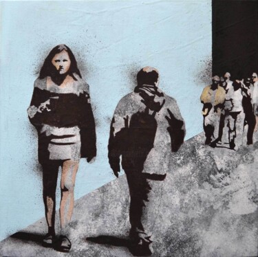 Pintura titulada "paesaggio urbano 6" por Emiliano Stella, Obra de arte original, Acrílico