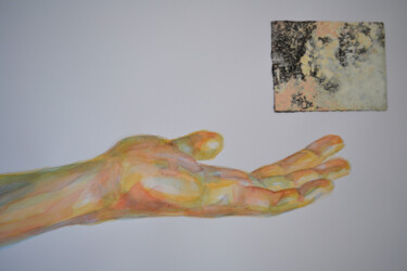 Pintura intitulada "studio di mano con…" por Emiliano Stella, Obras de arte originais, Aquarela