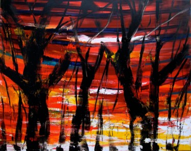 Pittura intitolato "trees-1-2009-mixed-…" da Emiliano Africano, Opera d'arte originale