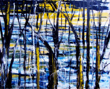 Pittura intitolato "trees-2-2009-mixed-…" da Emiliano Africano, Opera d'arte originale