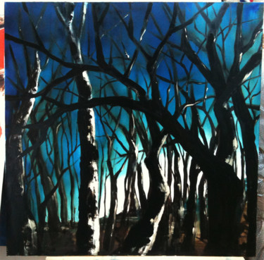 Pittura intitolato "trees-2012-cm-100x1…" da Emiliano Africano, Opera d'arte originale