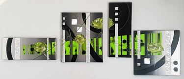 Peinture intitulée "“Green roses"" par Émilie Converset, Œuvre d'art originale, Acrylique