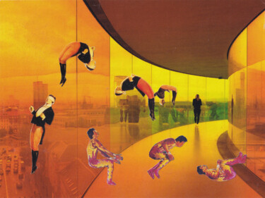 Collages titled "Acrobatie" by Emilie Desault, Original Artwork, Collages