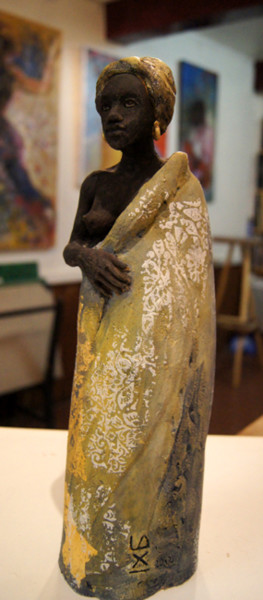 Peinture intitulée "africaine.jpg" par Emilie Lacroix-Mathieu, Œuvre d'art originale