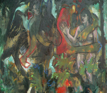 Peinture intitulée "En attendant la plu…" par Emilie Lagarde, Œuvre d'art originale