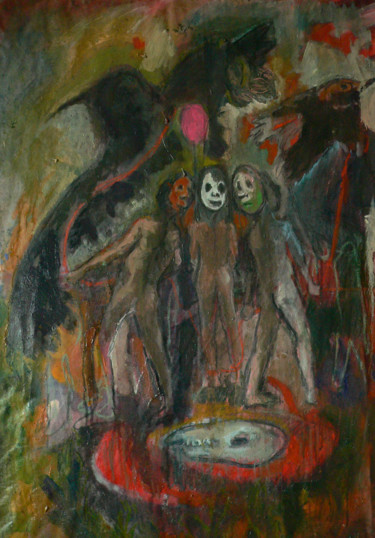 Peinture intitulée "Les oiseaux migrate…" par Emilie Lagarde, Œuvre d'art originale
