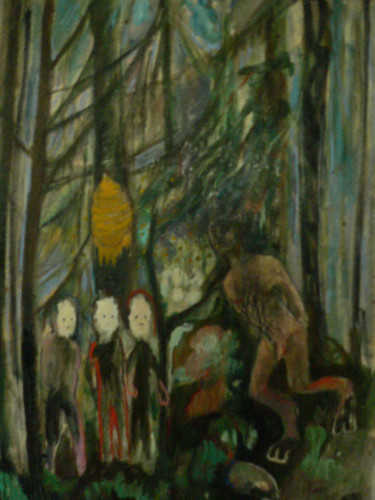 Peinture intitulée "Le pourvoyeur" par Emilie Lagarde, Œuvre d'art originale
