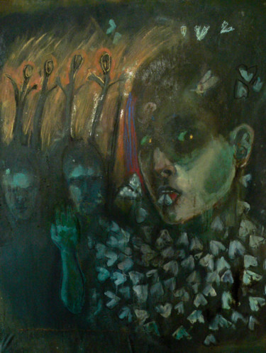 Peinture intitulée "La veillée" par Emilie Lagarde, Œuvre d'art originale