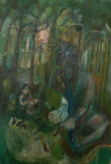 Peinture intitulée "Il y avait des mais…" par Emilie Lagarde, Œuvre d'art originale