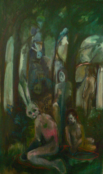 Peinture intitulée "Les retardataires" par Emilie Lagarde, Œuvre d'art originale