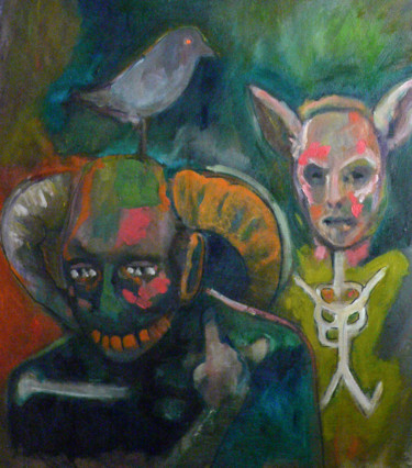 Peinture intitulée "Daemon" par Emilie Lagarde, Œuvre d'art originale