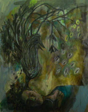 Peinture intitulée "A la croisée" par Emilie Lagarde, Œuvre d'art originale