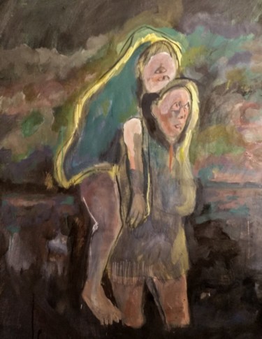 Peinture intitulée "Entre deux" par Emilie Lagarde, Œuvre d'art originale