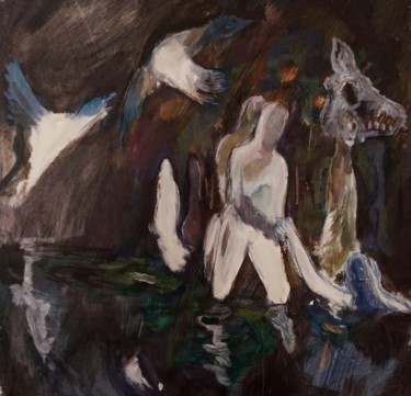 Peinture intitulée "Les fluides" par Emilie Lagarde, Œuvre d'art originale