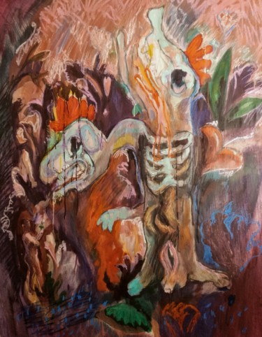 Peinture intitulée "Le grand catacroc" par Emilie Lagarde, Œuvre d'art originale