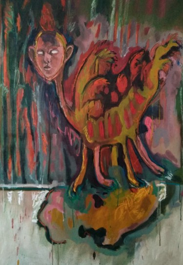 Painting titled "Curieuse défaillance" by Emilie Lagarde, Original Artwork