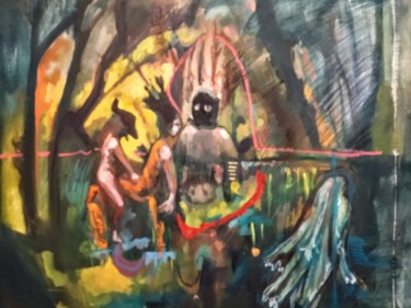 Peinture intitulée "La traversée" par Emilie Lagarde, Œuvre d'art originale, Huile