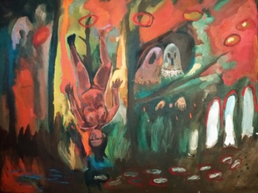 Peinture intitulée "Les pas perdus" par Emilie Lagarde, Œuvre d'art originale, Tempera