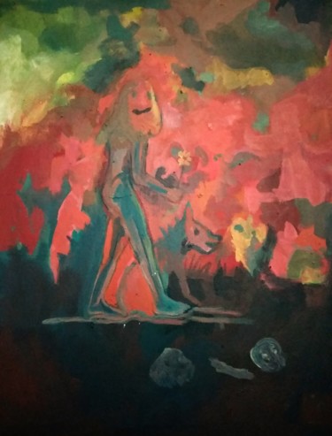 Painting titled "Renouer" by Emilie Lagarde, Original Artwork, Tempera