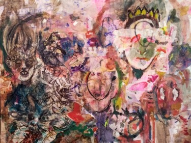 Collages intitulée "Les lieux vides" par Emilie Lagarde, Œuvre d'art originale, Stylo à bille