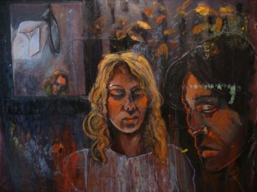 Painting titled "Interrogation" by Emilie Lagarde, Original Artwork