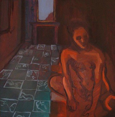 Painting titled "Homme-assis1.jpg" by Emilie Lagarde, Original Artwork