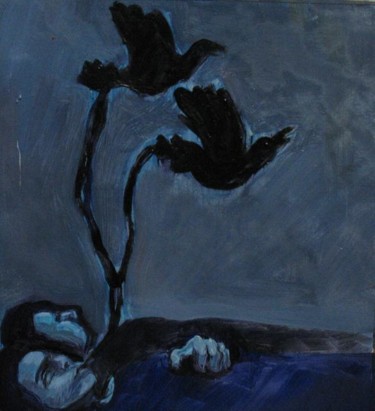 Painting titled "les-corbeaux1.jpg" by Emilie Lagarde, Original Artwork