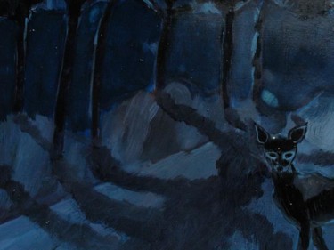Painting titled "route-nocturne1.jpg" by Emilie Lagarde, Original Artwork