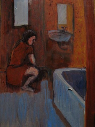 Painting titled "salle-de-bain1.jpg" by Emilie Lagarde, Original Artwork