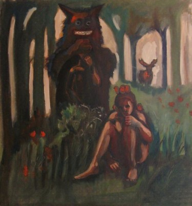 Peinture intitulée "lemonstredeloiseull…" par Emilie Lagarde, Œuvre d'art originale