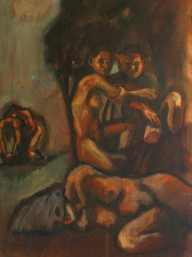 Peinture intitulée "lecombatcommenceao_…" par Emilie Lagarde, Œuvre d'art originale