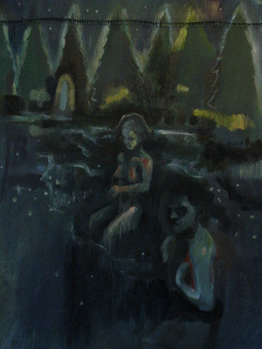 Peinture intitulée "flotter dans le cou…" par Emilie Lagarde, Œuvre d'art originale