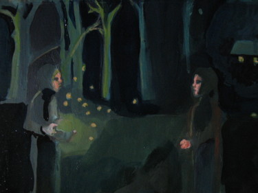 Dessin intitulée "Jeu nocturne" par Emilie Lagarde, Œuvre d'art originale