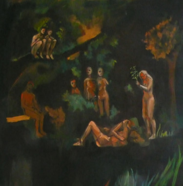 Peinture intitulée "les observateurs" par Emilie Lagarde, Œuvre d'art originale