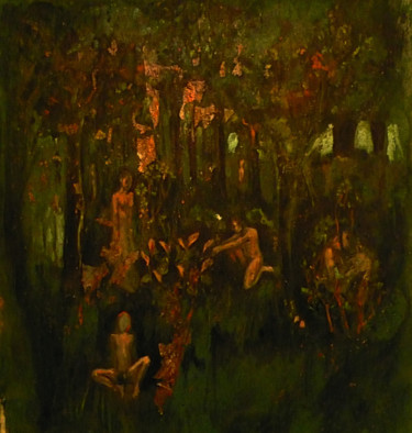 Peinture intitulée "Pousser les arbres…" par Emilie Lagarde, Œuvre d'art originale
