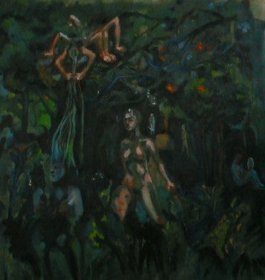 Peinture intitulée "La tisseuse" par Emilie Lagarde, Œuvre d'art originale, Autre