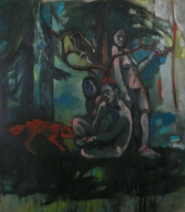 Peinture intitulée "l'offrande" par Emilie Lagarde, Œuvre d'art originale, Autre