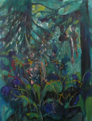 Peinture intitulée "L'averse" par Emilie Lagarde, Œuvre d'art originale, Autre