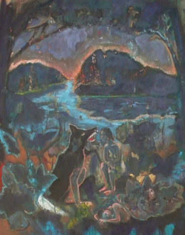 Peinture intitulée "La marée montante" par Emilie Lagarde, Œuvre d'art originale, Huile