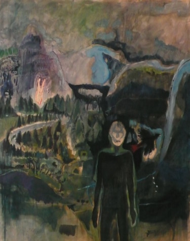 Peinture intitulée "Tombent les hommes…" par Emilie Lagarde, Œuvre d'art originale, Huile