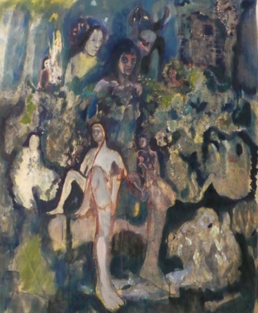 Peinture intitulée "Rumeur" par Emilie Lagarde, Œuvre d'art originale, Huile