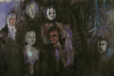 Painting titled "Figures" by Emilie Lagarde, Original Artwork