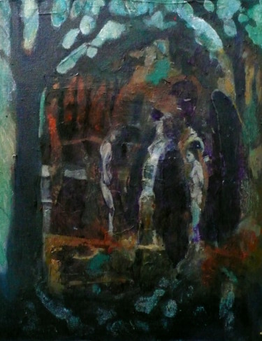 Painting titled "Conciliabules" by Emilie Lagarde, Original Artwork