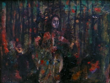 Peinture intitulée "La femme des bois" par Emilie Lagarde, Œuvre d'art originale